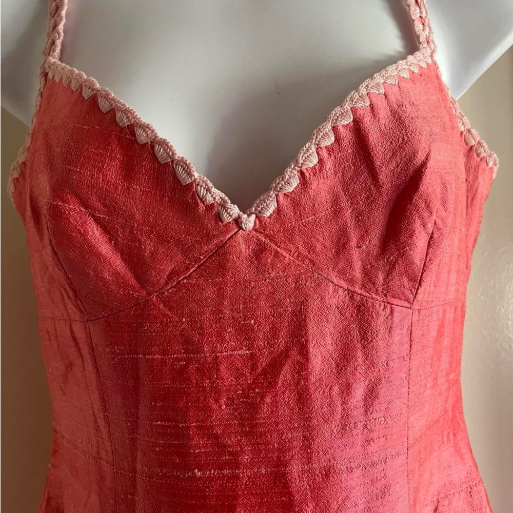 Elegant Pink Spaghetti Strap Dress - Picture 2 of 8